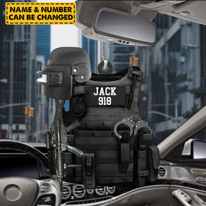 Personalized Ornament Gift For Swat Police - Swat Police Bulletproof Gun 2 Sided Ornament