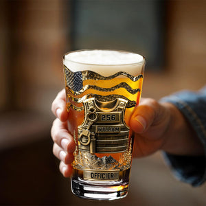 Serve And Protect - Personalized Police Officer Beer Glass