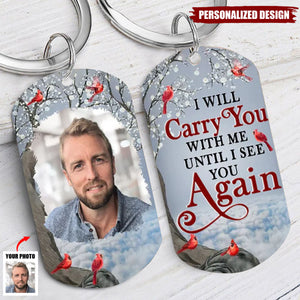 Custom Photo I'll Carry You Personalized Keychain - Memorial Gift For Family
