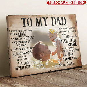 Personalized "To My Dad" Photo Canvas - Custom Father’s Day Gift