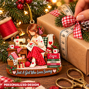 Personalized Seamstress Acrylic Christmas Ornament - Custom Name Gift For Crafter
