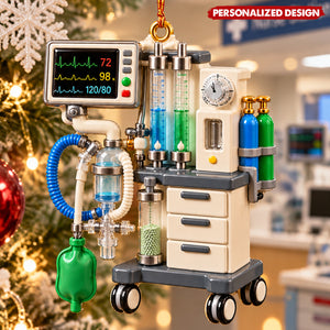 Anesthesia Machine Acrylic Hanging Ornament - Personalized Medical Keepsake