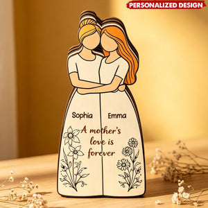 Personalized Mother Daughter Names Wooden plaque - “A Mother’s Love Is Forever”