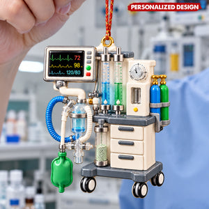 Anesthesia Machine Acrylic Hanging Ornament - Personalized Medical Keepsake