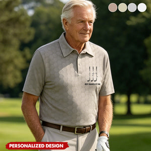 Personalized “Best Dad By Par” Golf Polo Shirt with Kids Names- Gift for father or grandpa