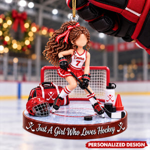 Female Ice Hockey Player Personalized Christmas Ornament