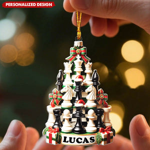 Personalized Chess Tree Christmas Acrylic Ornament - Gift For Chess Player