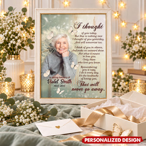 Personalized Memorial Canvas Poster, I Thought Of You Today Custom Photo Remembrance Wall Art