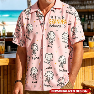 Personalized Papa Hawaiian Shirt, Grandchildren Names Custom - Gift for father,grandpa