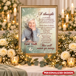 Personalized Memorial Canvas Poster, I Thought Of You Today Custom Photo Remembrance Wall Art