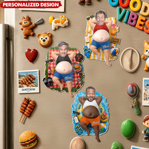 Personalized Funny Dad Vacation Acrylic Fridge Magnet - Design with Your Photo & Name