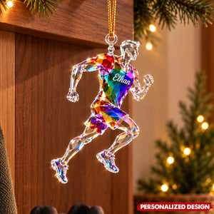 Personalized Crystal Effect Runner Acrylic Christmas Ornament
