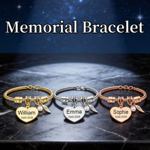 Always In My Heart, Personalized Pearl Wings Memorial Bracelet