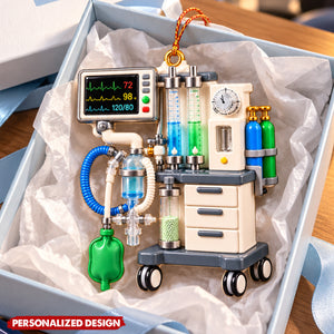 Anesthesia Machine Acrylic Hanging Ornament - Personalized Medical Keepsake