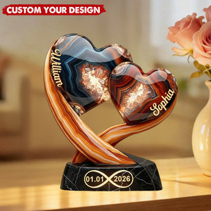 Together Forever - Personalized Two Heart Couple Plaque