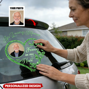 Personalized In Loving Memory Photo Heart Butterfly Decal Custom Memorial Sticker