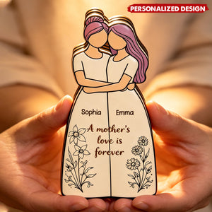 Personalized Mother Daughter Names Wooden plaque - “A Mother’s Love Is Forever”
