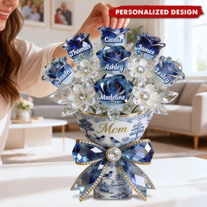 Personalized Mom Flower Bouquet Plaque - Mother's Day Gift