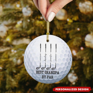 Personalized Golf Club Silhouette Christmas Acrylic Ornament - Gift for Grandpa,Dad