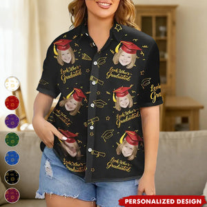 Personalized Graduation Photo Hawaiian Shirt - "Look Who's Graduated" Custom Face Print Shirt