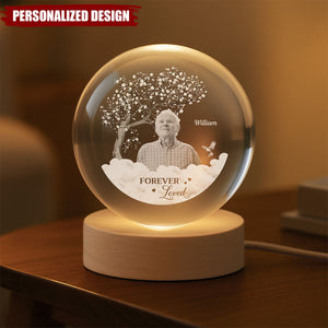 Personalized Photo Crystal Ball Lamp - Memorial Gift for Loss of Loved One