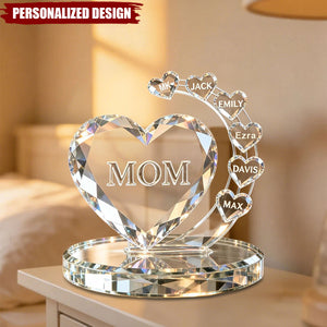 Personalized Heart-Shaped Plaque With Name, Gift For Grandma Or Mom