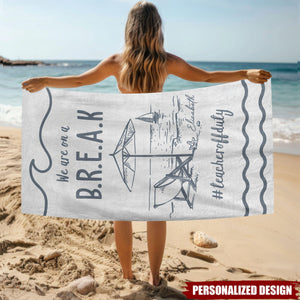 Personalized Teacher Summer Beach Towel With Funny Teacher Slogans - Custom Name