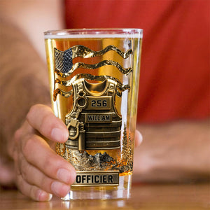 Serve And Protect - Personalized Police Officer Beer Glass