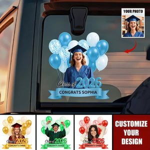 Personalized Photo Class Of 2026 Graduation Car Window Decal Sticker