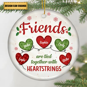 Friends Are Together - Bestie Personalized Custom Ornament - Ceramic Round Shaped - Christmas Gift For Best Friends, BFF, Sisters