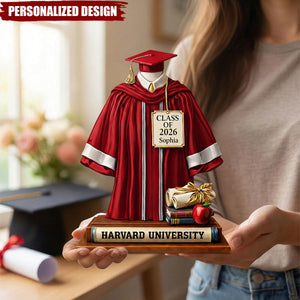 Personalized Graduation Gown Plaque - Graduation Gift for Her, For Him