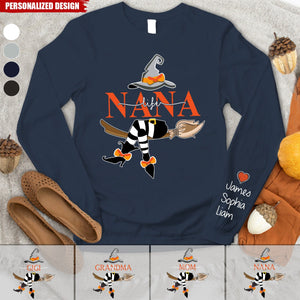 Nana Life Halloween Longsleeve With Kids-Personalized Longsleeve