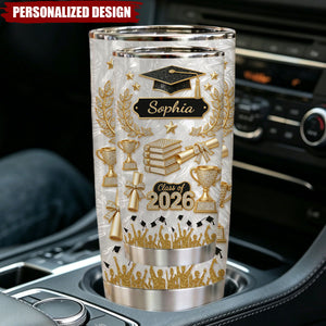 Personalized Custom Name Graduation 3D Effect Tumbler