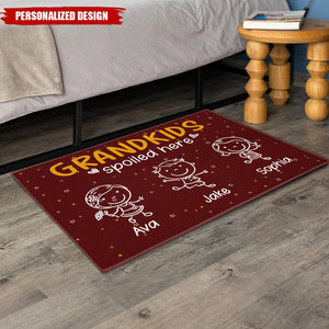 Personalized Grandkids Spoiled Here Doormat - Custom Name Grandparent Gift