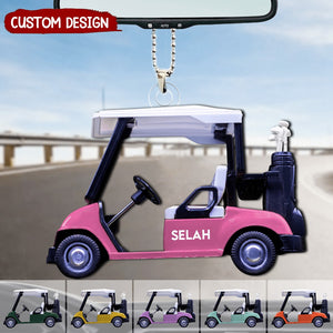Golf Cart - Personalized Acrylic Car Ornament