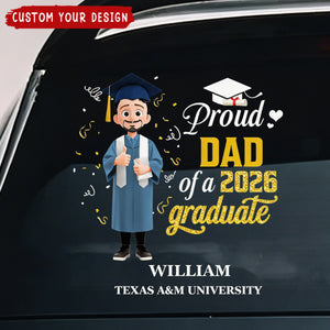 Proud Dad Of A Graduate - Personalized Sticker 2026