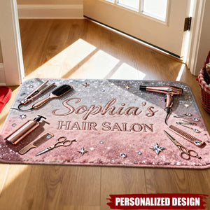 Personalized Hair Salon Doormat - Gifts For Hairstylist