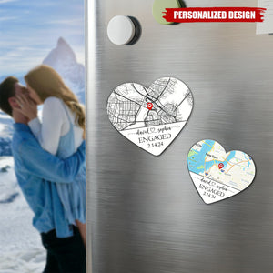 Where It All Began Map-Personalized Acrylic Magnet-Anniversary Valentine's Day Gift