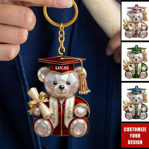 Personalized Class Of Graduation Bear Keychain, Gift For Students