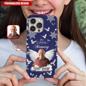 Personalized In Loving Memory Phone Case - Custom Photo Angel Wings Memorial Gift