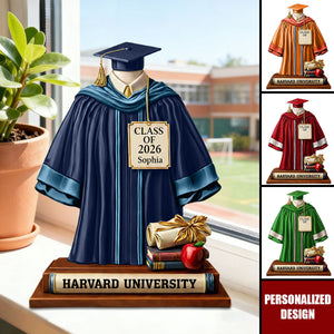 Personalized Graduation Gown Plaque - Graduation Gift for Her, For Him