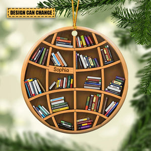 Bookshelves- Book Lovers, Personalized Ornament, Gifts For Book Lover