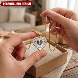 My Mind Still Talks To You - Personalized Photo Heart Memorial Necklace