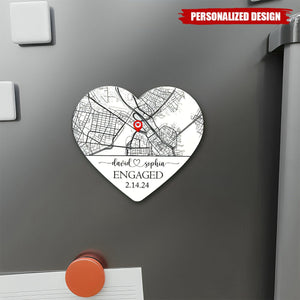 Where It All Began Map-Personalized Acrylic Magnet-Anniversary Valentine's Day Gift