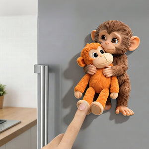Cute Hugging Monkey Acrylic Fridge Magnet