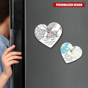Where It All Began Map-Personalized Acrylic Magnet-Anniversary Valentine's Day Gift
