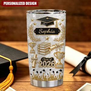 Personalized Custom Name Graduation 3D Effect Tumbler