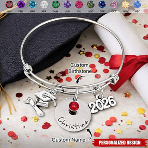 Personalized 2026 Graduation Bracelet - Class of 2026 Gift for Graduate