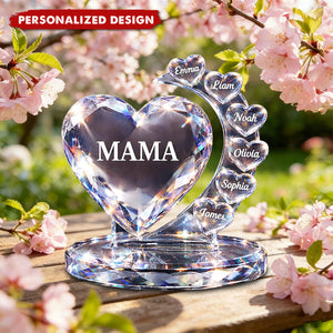 Personalized Mama Heart Plaque - Custom Kids Names Mother’s Day Gift