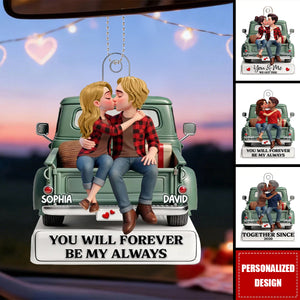 Couple Kissing On The Truck Car Ornament - Valentine's Day Gift For Couple